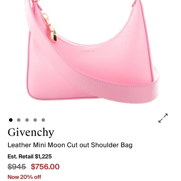 GIVENCHY Authentic Mini Moon Cut Out Bag in leather and chain Dark Orange - Picture 6 of 6